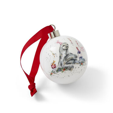 Wrendale Designs Holiday Spirits Bauble, Sloth Wrendale Designs Holiday Spirits Bauble, Sloth